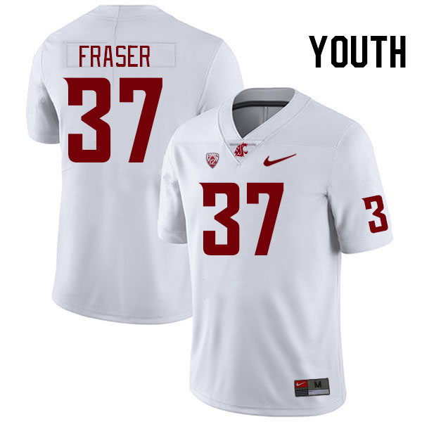 Youth #37 Aslan Fraser Washington State Cougars College Football Jerseys Stitched Sale-White